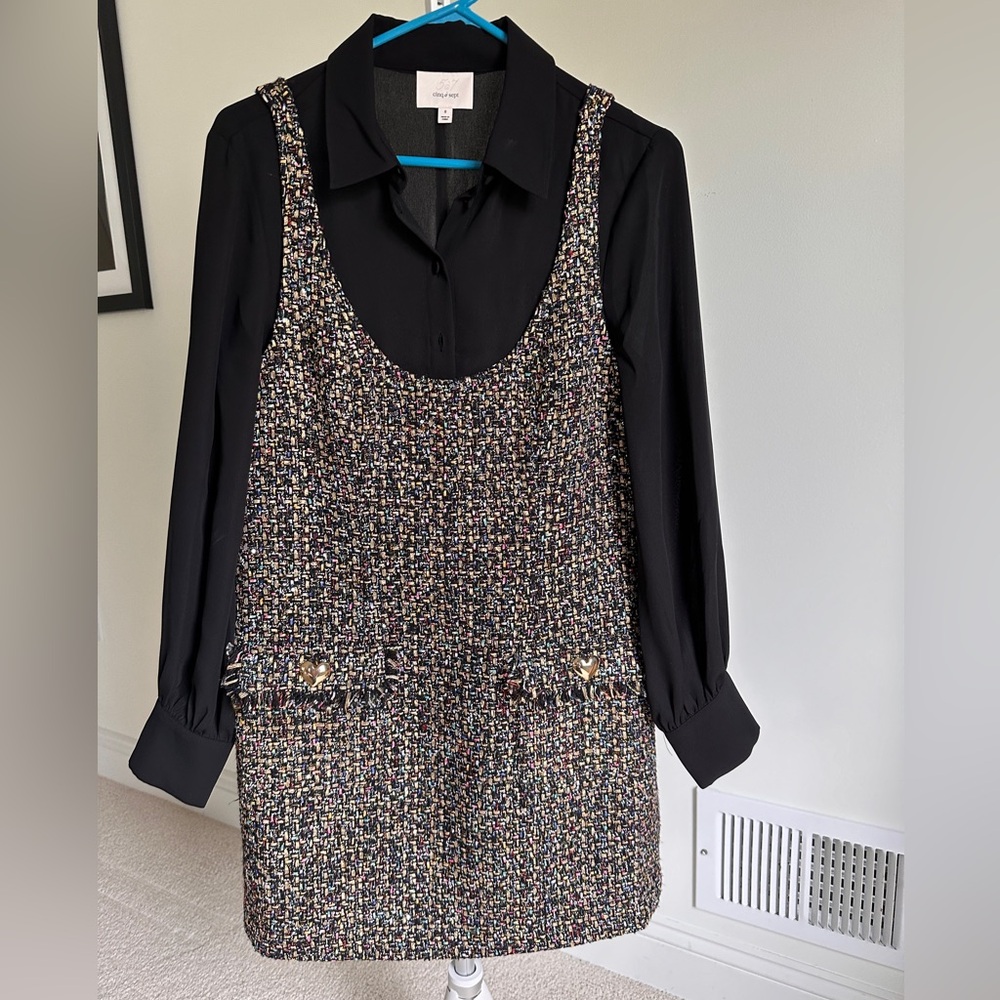 Cinq a Sept Florianna Long Sleeve Tweed Dress